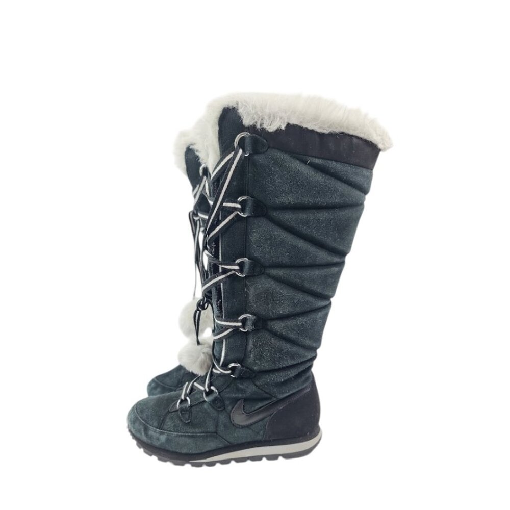 Nike Women's Black Apres Skyhigh 333619-001 Faux Fur Knee High Snow Boot Size 6